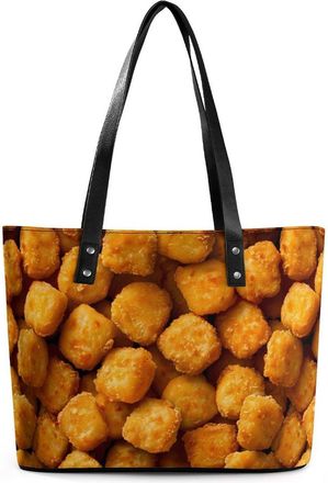 Generic Chicken Nuggets Tote Bags for Women Cute Shoulder Purses Handbags