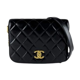 Chanel Pre-owned Vintage Messenger Bag - Dames - Pre-owned - Zwart - Maat: ONE Size Leer