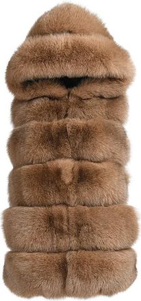 Wanan Luxury Calere Camel Vest in Fox Fur