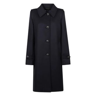 Prada Leather Button Wool Coat