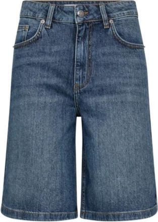 Co'Couture Blauwe Denim Knielengte Shorts - Dames - Denim shorts - Blauw - S - Denim - Korte Broeken
