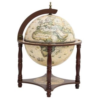 Berkfield Home Globe Bar Wine Stand Brown Solid Wood Eucalyptus