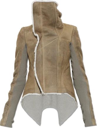 Rick Owens Naska Su&egrave;de Shearling Jas - Dames - Leren en Su&egrave;de Jassen - Groen - M - Su&egrave;de - Jassen