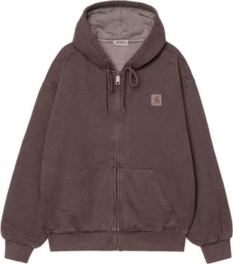 Carhartt Work in Progress Brown Logo Zip Up Hoodie