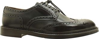 Doucal's Dark Brown Leather Lace-Up