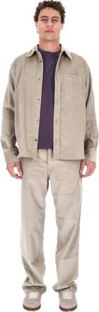 Haikure Ribbed Corduroy Overshirt with Classic Collar