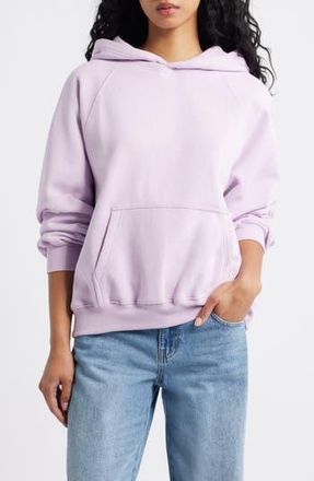 BP. Fleece Detail Oversize Raglan Hoodie in Purple Fair at Nordstrom Rack, Size X-Small