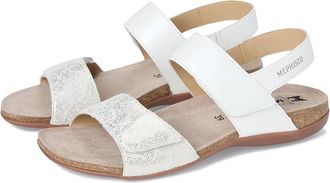 Mephisto Agave Womens Sandals White Perlkid : EU 40 (US Womens 10) B - Medium, Leather/Suede