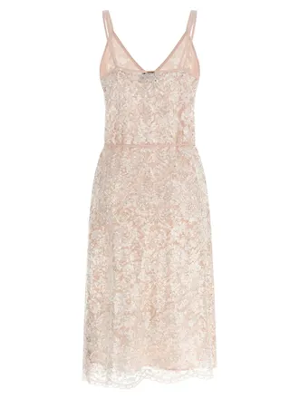 Twin-Set Sequined Lace Dress - blush