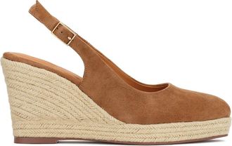 Kazar Slingback Pumps met Versierde Ankers - Dames - Sleehakken - Bruin - 40 EU - Su&egrave;de - Schoenen