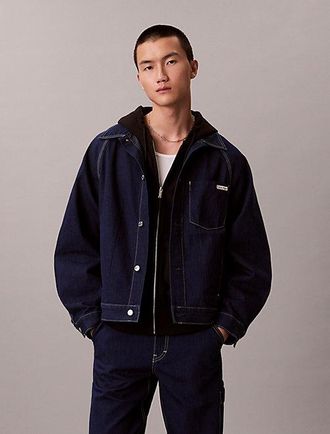 Calvin Klein Denim workwear jack met figuurnaden