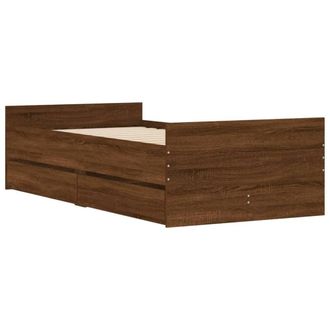 Berkfield Home Modern Bed Frame Frame Brown Oak 75x190 cm Small Single Small Single