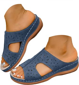 Generic Orthopedic Sandals for Women 2026 Summer Shoes Women Dressy Comfortable Arch Support Wedge Non Slip Flip-Flops, PU Leather Slides, Shoes for Dressy Su