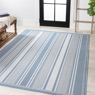 Jonathan Y Designs Haynes Modern Double Stripe Indoor/Outdoor Area Rug
