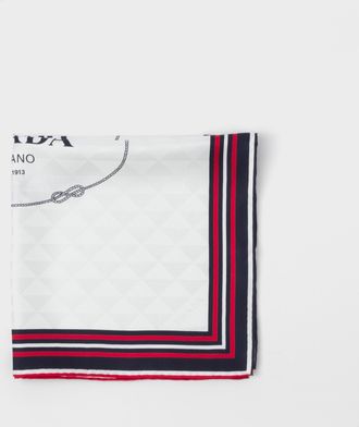 Prada Printed silk twill jacquard scarf 55 x 55 cm