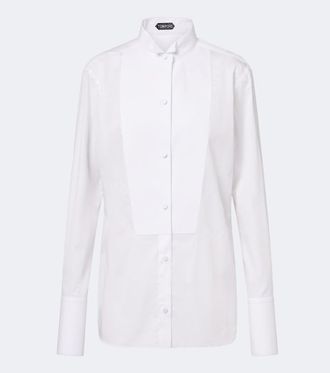 Tom Ford Camisa de esmoquin de sarga de algod&oacute;n