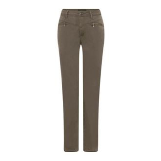 C.Ro Broeken, Dames, Bruin, 2Xl, Katoen, Taupe Broek met Ritsdetails