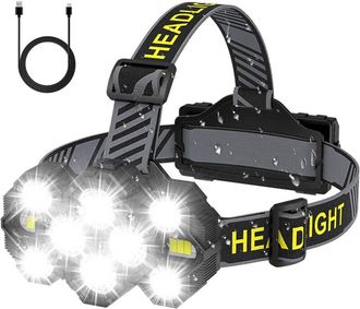 OEM Lampe Frontale - 22000 Lumen - 10 Led - 10 Modes - &Eacute;tanche Ipx4 - 8 H Autonomie - Pour Camping Randonn&eacute;e Cyclisme - 1 Pi&egrave;ce