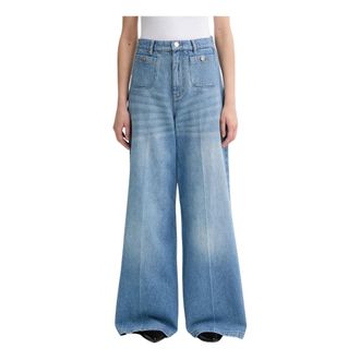 Munthe Dames, Jeans, Blauw, Maat: L Denim