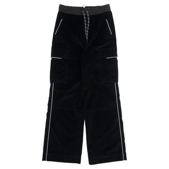 Moncler Wide Trousers, female, Black, Size: M Wide Trousers