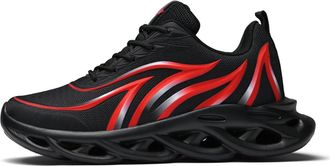 Generic Mens Fashion Casual Sneakers Mesh Walking Shoes Comfort Non-Slip Lace-Up Tennis Shoes Chunky Retro Sneakers Sports Shoes(Black2,8.5 UK)