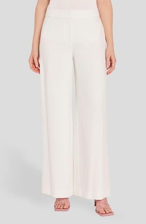 Tahari by ASL Wide Leg Pants in Ivory at Nordstrom, Size 14P