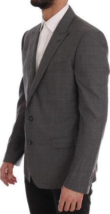 Dolce & Gabbana Mens Gray Wool Martini Slim Blazer Clothing