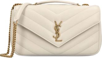 Saint Laurent Medoum Loulou Cassandre gewatteerde schoudertas met logo - Beige