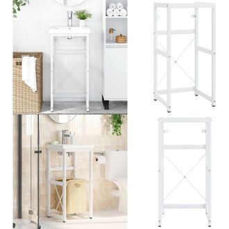 vidaXL Struttura per Lavabo da Bagno Bianca 40x38x83 cm in Ferro - Struttura da bagno - Lavabo