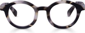 Eyebobs TV Party 41mm Round Reading Glasses in Matte Grey Tortoise at Nordstrom, Size +2.25