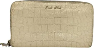 Miu Miu Pre-owned Wallets, female, White, Size: ONE SIZE Pre-owned Leather Wallet