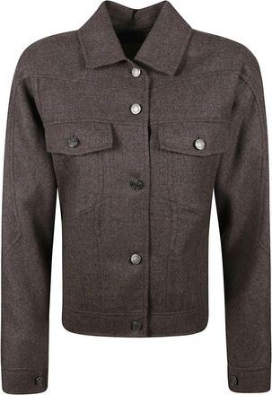 Max Mara Mxsrapace Jacket - Dames - Zomerjassen - Bruin - S - Wol - Jassen