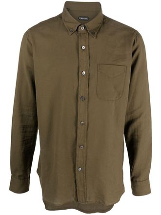 Tom Ford long-sleeve buttoned shirt - Green