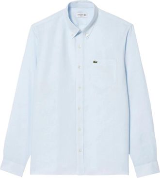 Lacoste Regular Fit Linnen Overhemd - Heren - Casual Overhemden - Blauw - M - Linnen - Overhemden