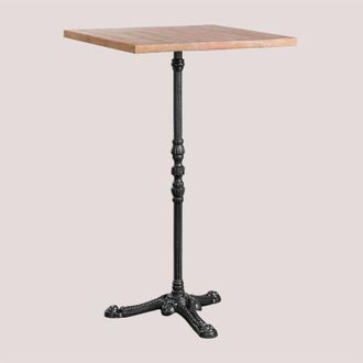 Sklum Mesa Alta De Bar Cuadrada En Madera De Acacia Azteca Sklum