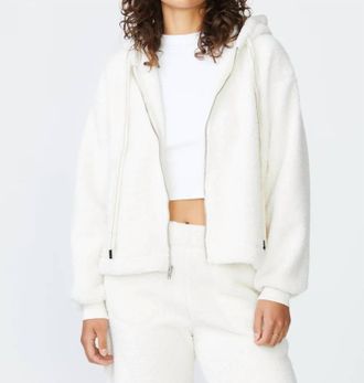 Stateside Double-Face Sherpa Hooded Jacket In Winter Sky