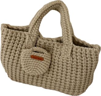Generic Hand-crocheted tote bag, large capacity, stylish and eco-friendly shopping bag, casual and cute tote bag, perfect for autumn and winter everyday wear 