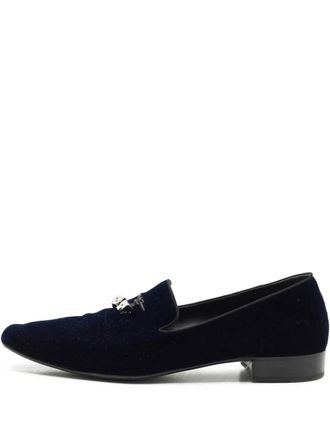 Giuseppe Zanotti dice-charms velvet loafers - Blue