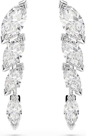 Swarovski Mesmera Earrings, Marquise Cut, White, Rhodium Plated