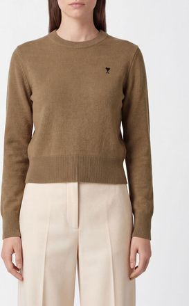 Ami Slim Fit Merino Wool Jumper with Embroidered Ami de Coeur Logo