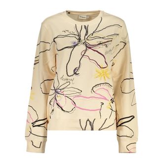 Desigual Sweatshirt met bloemenprint - Dames - Sweatshirts - Beige - S - Katoen - Hoodies & sweatvesten