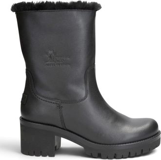 Panama Jack Panama Jack Womens Black Leather Waterproof Warm Heeled Boots - Piola B48