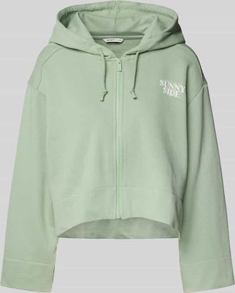 Tom Tailor Denim Oversized Sweatjacke aus reiner Baumwolle in Schilf, Größe L