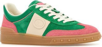 Valentino Garavani Womens Multicolor Suede Upvillage Sneakers Sweetpinkverdesportglace