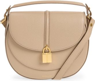 DeMellier Siena Leather Saddle Crossbody Bag in Light Taupe at Nordstrom