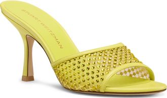Stuart Weitzman Bareitall Shine Mesh Sandal in Citrine at Nordstrom, Size 8.5