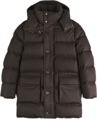 Fay Quilted High Collar Flap Pocket Padded Coat