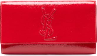 Saint Laurent Pre-owned Womens Patent Belle Du Jour Clutch - Red Leather - One Size