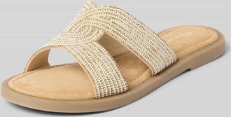 Tamaris Tamaris Pantoletten aus echtem Leder in Beige, Gr&ouml;&szlig;e 36