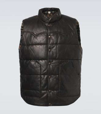 Ralph Lauren Reversible leather and cotton puffer vest